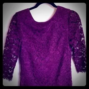 Trina Turk purple lace wine mini dress,pockets.sz4